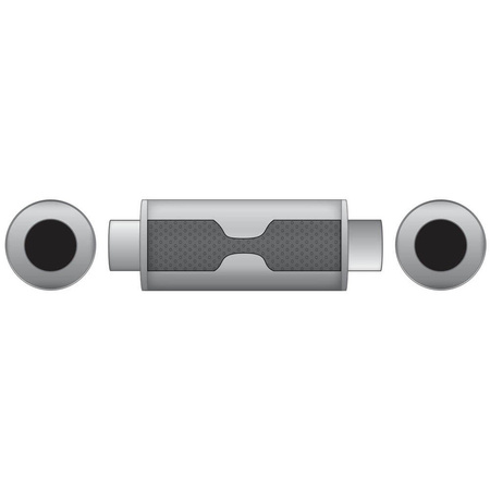 Sportowy Tłumik Przelotowy RM02 50mm Okrągły – Przetłoczony, Uniwersalny, Stal Kwasoodporna T304