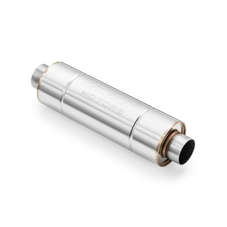 Sportowy Tłumik Przelotowy RM02 50mm Okrągły – Przetłoczony, Uniwersalny, Stal Kwasoodporna T304