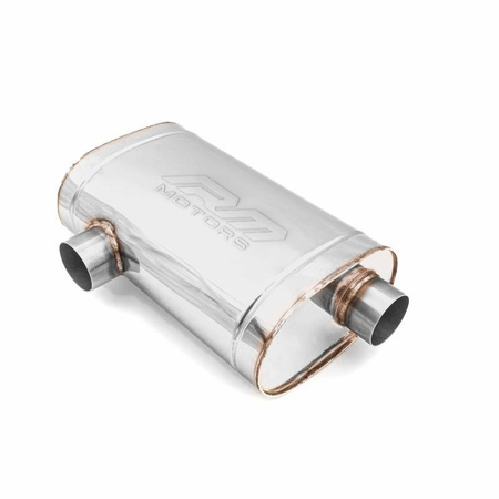 Sportowy Tłumik Przelotowy E008 63/350 Eliptyczny – Przetłoczony, Uniwersalny, Stal Kwasoodporna T304