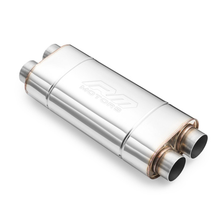 Sportowy Tłumik Przelotowy EM006 Eliptyczny – Bez Przetłoczenia, Uniwersalny, Stal Kwasoodporna T304