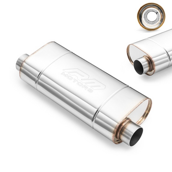 Sportowy Tłumik Przelotowy EM007 Eliptyczny – Bez Przetłoczenia, Uniwersalny, Stal Kwasoodporna T304