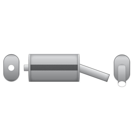 Uniwersalny tłumik eliptyczny E204G 50 z przetłoczeniem Uniwersalny tłumik eliptyczny E204G 50 z przetłoczeniem