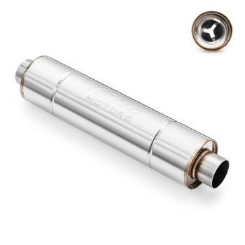 Sportowy Tłumik Przelotowy RM02 63,5mm Okrągły – Przetłoczony, Uniwersalny, Stal Kwasoodporna T304