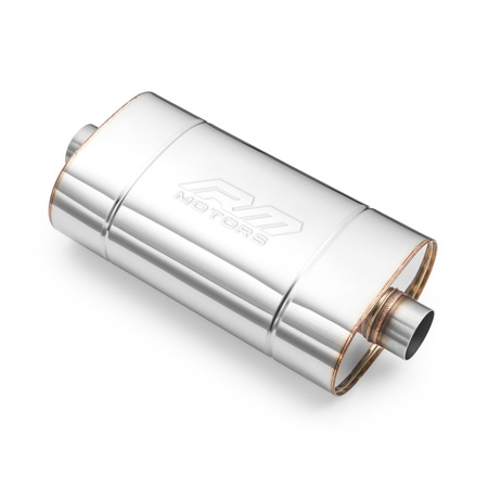 Sportowy Tłumik Przelotowy E001 Eliptyczny – Przetłoczony, Uniwersalny, Stal Kwasoodporna T304