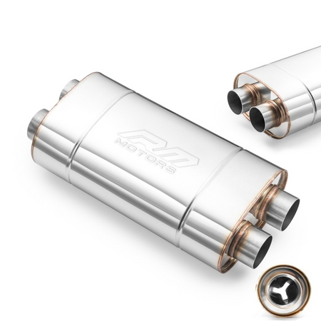 Sportowy Tłumik Przelotowy E006 Eliptyczny – Przetłoczony, Uniwersalny, Stal Kwasoodporna T304