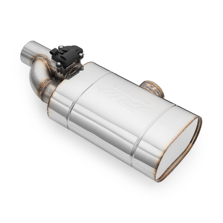 Zestaw tłumików przelotowych poprzecznych z zaworem elektrycznym EV04 76/350