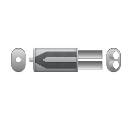 Uniwersalny tłumik eliptyczny E104 2X50 z przetłoczeniem