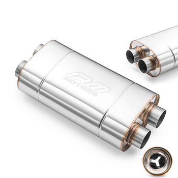 Sportowy Tłumik Przelotowy E006 Eliptyczny – Przetłoczony, Uniwersalny, Stal Kwasoodporna T304