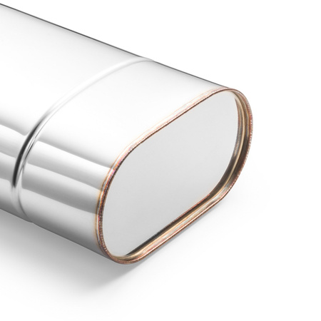 Sportowy Tłumik Przelotowy EM010 Eliptyczny – Przetłoczony, Uniwersalny, Stal Kwasoodporna T304