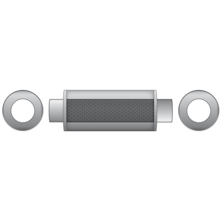 Sportowy Tłumik Przelotowy RM01 70mm Okrągły – Uniwersalny, Stal Kwasoodporna T304